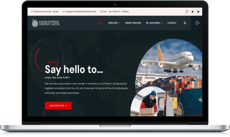 Aurum Shippers Worldwide — Shipping & Logistics website by Tekosoft