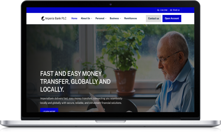 Imperia Bank PLC — Banking website by Tekosoft