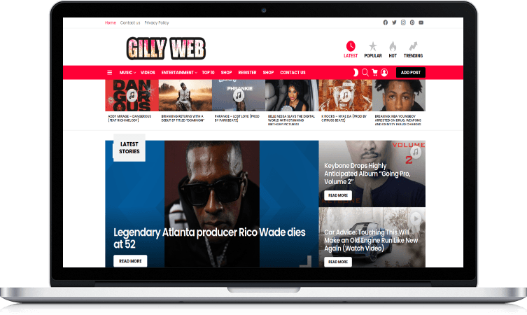 Gillyweb Media — Music Blog website by Tekosoft