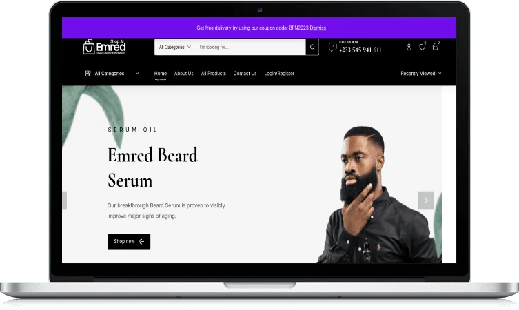 Emred Cosmetics — E-commerce website by Tekosoft